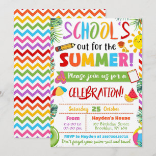 Convites Festa de Fim de Ano Letivo Editável Festa das Féri