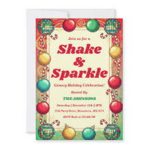 Festa de Fim de Ano Retro Groovy Shake & Sparkle