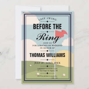 Convites Festa de Fim de Semana do Golfe para Solteirão