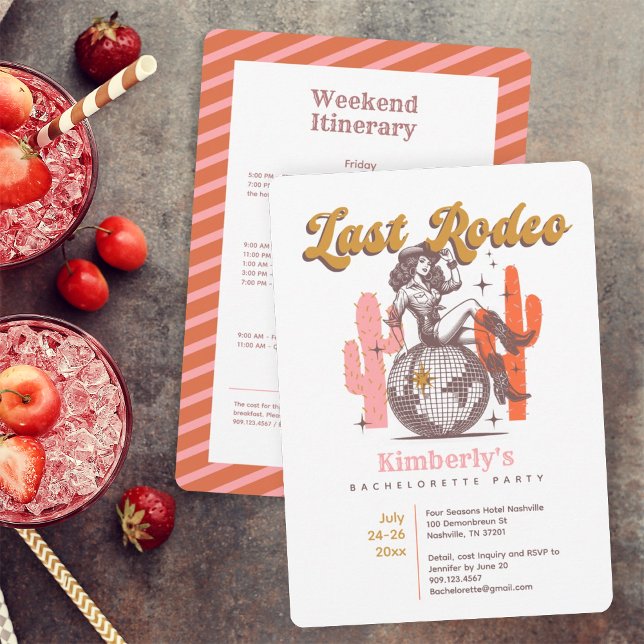 Convites Festa de Fim de Semana do Último Rodeo Bachelorett (Criador carregado)
