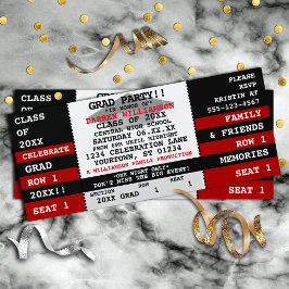 Convites Festa de Formando de Tíquete de Concertação Preta|