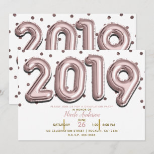 Convites FESTA DE FORMATURA 2019 Balões de Confetes em Dour