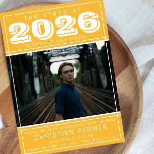 Convites Festa de Formatura 2026 Casa Aberta Foto Amarela