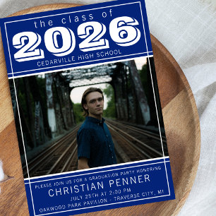 Convites Festa de Formatura 2026 Casa Aberta Foto Azul