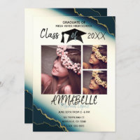 Festa de formatura 3 de Agate Azul Dourado