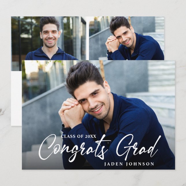 Convites Festa de formatura 3 FOTO Simples Moderna (Frente/Verso)