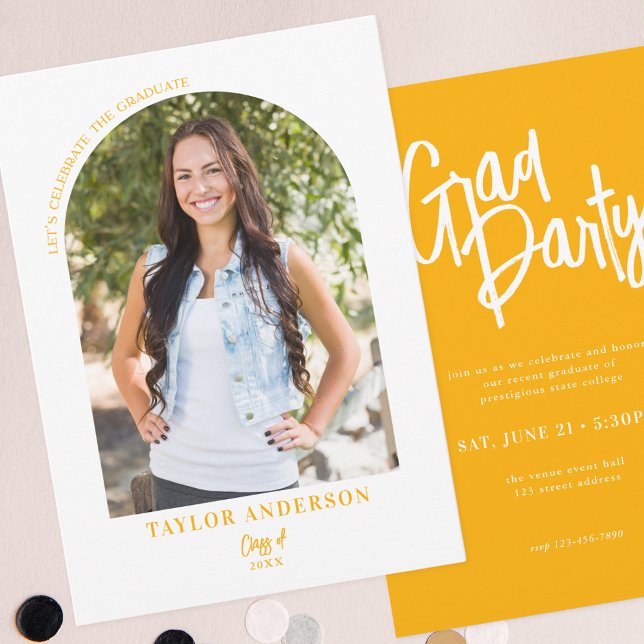 Convites Festa de formatura Amarelo de Fotografia do Arch d (Criador carregado)