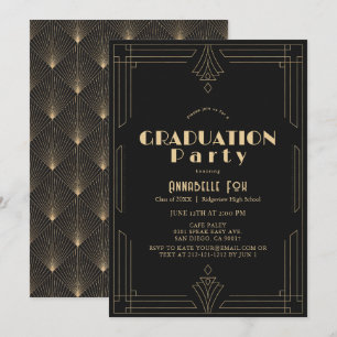 Convites Festa de Formatura Art Déco dos anos 1920 Gatsby