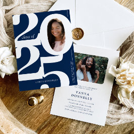 Convites Festa de formatura Azul de Foto Tipográfica