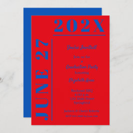 Convites Festa de formatura Azul e Crimson