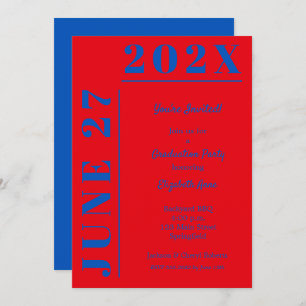 Convites Festa de formatura Azul e Crimson