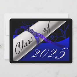 Convites Festa de formatura Azul e Preta