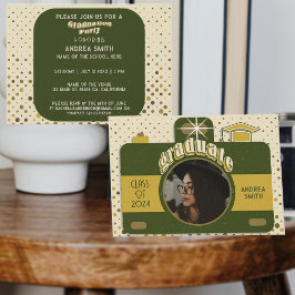 Convites Festa de Formatura Boho Retro Adicionar Foto Ponto
