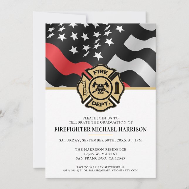 Convites Festa de formatura Bombeiro da Academia de Bombeir (Frente)