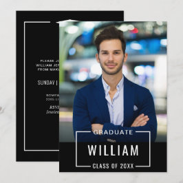 Convites Festa de formatura Branca Simples e Moderna de FOT