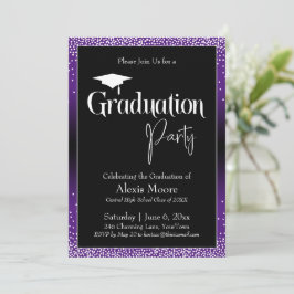 Convites Festa de formatura Bright Purple Ombre Confetti