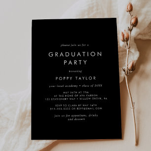 Convites Festa de formatura Chic Dark Black