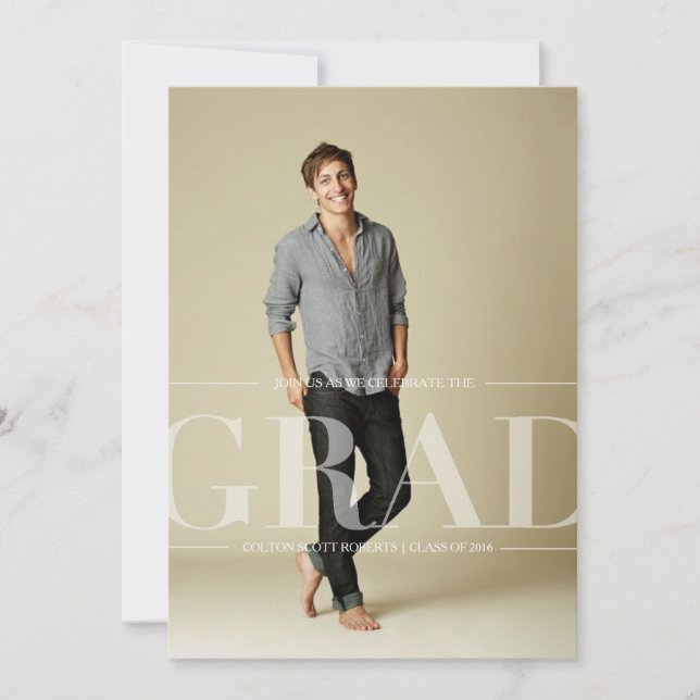 Convites Festa de formatura Clássica Moderna | Sexo neutro (Frente)