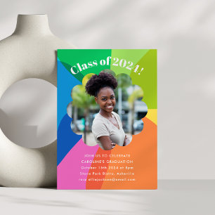 Convites Festa de formatura Colorida de Fotos do Arco-Íris