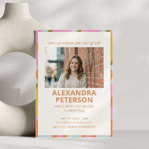 Convites Festa de Formatura Colorida Retro Groovy 2026