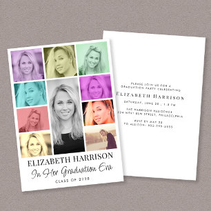 Convites Festa de Formatura com Colagem de Fotos em Múltipl