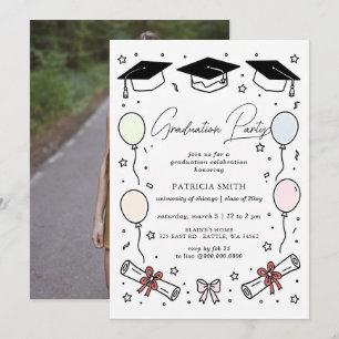 Convites Festa de Formatura com Foto Capricho Desenho à Mão