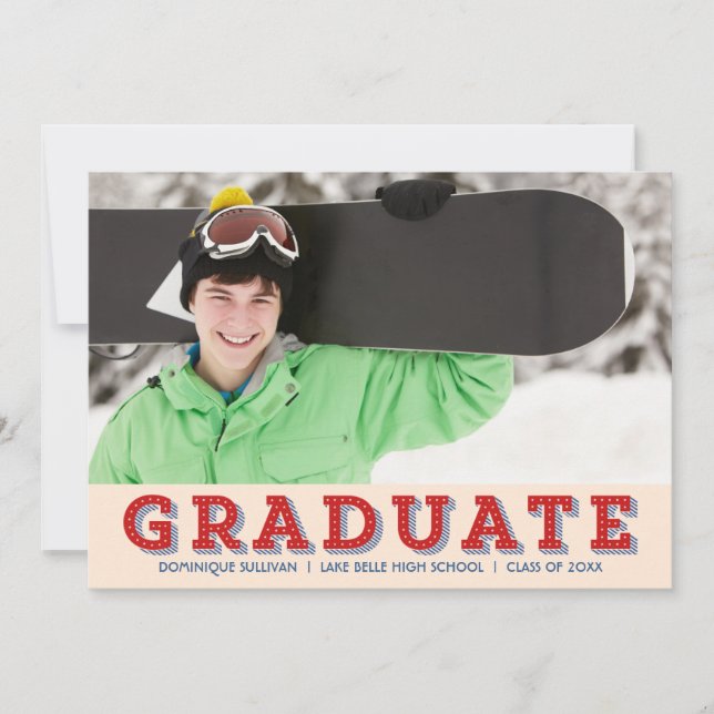 Convites Festa de Formatura com Foto Clássica Americana (Frente)