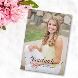 Convites Festa de Formatura com Foto em Caligrafia Clássica