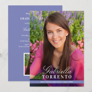 Convites Festa de Formatura com Foto em Periwinkle de Rótul