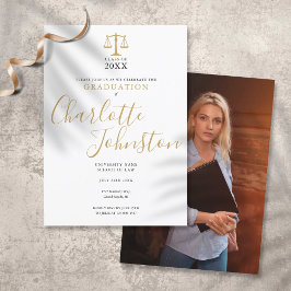 Convites Festa de Formatura com Foto em Script Dourado na F