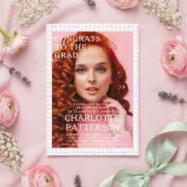 Convites Festa de Formatura com Foto Moderna de Xadrez Mult