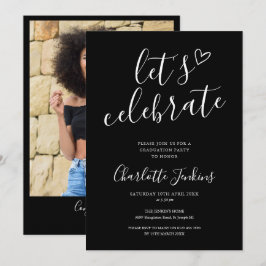 Convites Festa de Formatura com Foto no Script Black Lets C