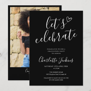 Convites Festa de Formatura com Foto no Script Black Lets C