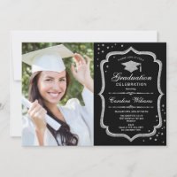 Festa de formatura com foto - Prata preta