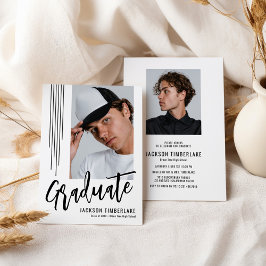 Convites Festa de Formatura com Foto Preto e Branco Moderna