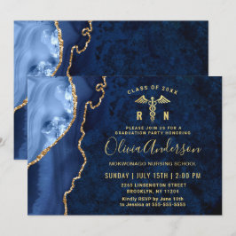 Convites Festa de formatura da Escola de Enfermagem Azul Do