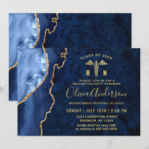 Convites Festa de formatura da Escola de Enfermagem Azul Do