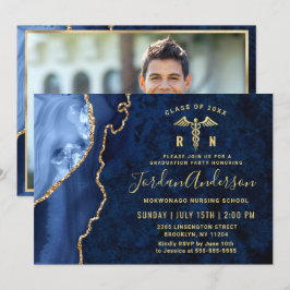 Convites Festa de formatura da Escola de Enfermagem Azul Do