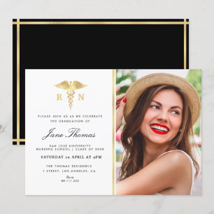 Convites Festa de formatura da escola de enfermagem de ouro