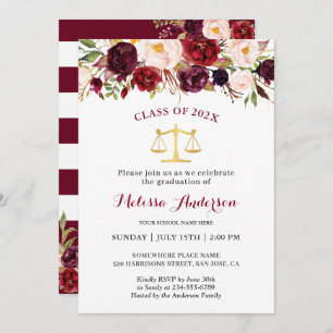 Convites Festa de formatura da Faculdade de Direito Floral