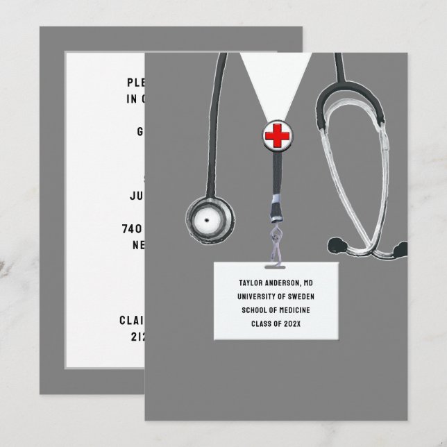 Convites Festa de formatura da Faculdade de Medicina (Frente/Verso)