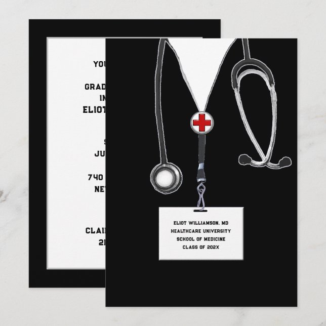 Convites Festa de formatura da Faculdade de Medicina (Frente/Verso)