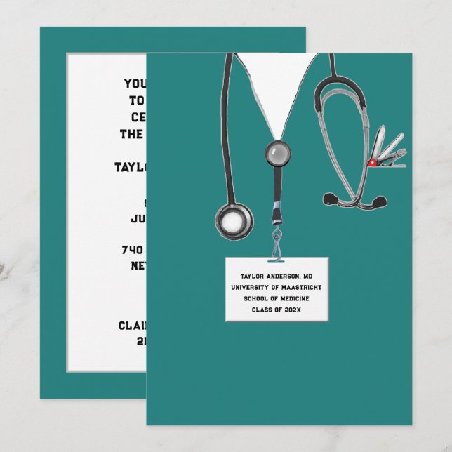 Convites Festa de formatura da Faculdade de Medicina (Frente/Verso)