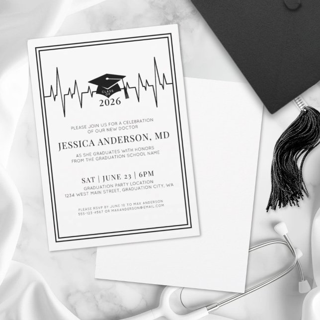 Convites Festa de formatura da Faculdade de Medicina de Enf (Doctor Nursing Medical School Graduation Party Invitation)