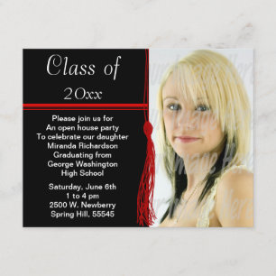 Convites Festa de formatura da foto da borla vermelha e