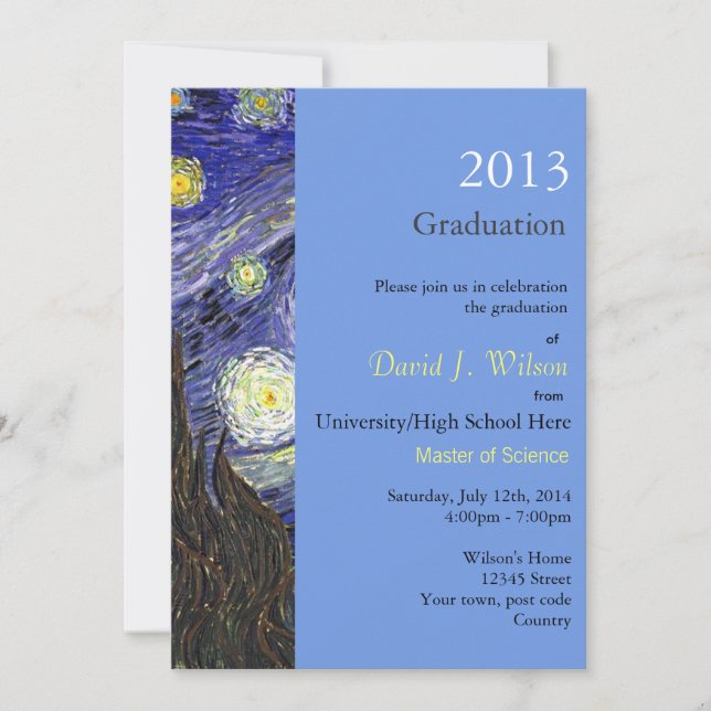 Convites Festa de formatura da Noite Estelar de Belas Artes (Frente)