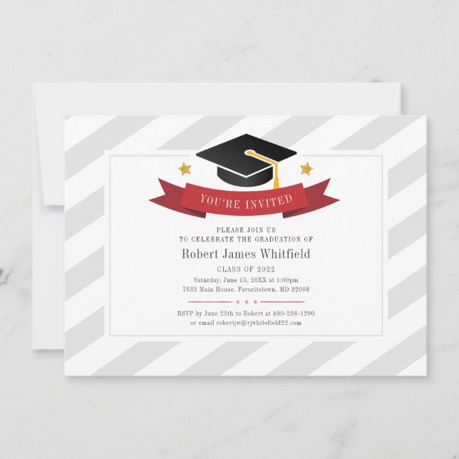 Convites Festa de Formatura da Turma de 2022 - Boina de Gra (Frente)