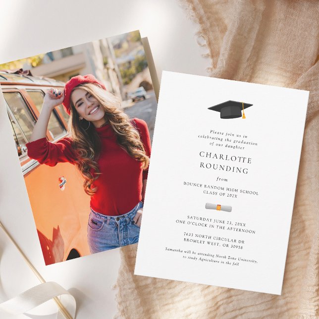 Convites Festa de Formatura da Turma de 2025 com Fotos Mode (Graduation 2025 Party Invitation Photo Card)