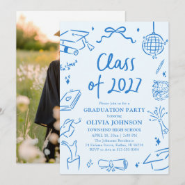 Convites Festa de Formatura da Turma de 2027 Desenhada à Mã