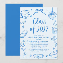 Convites Festa de Formatura da Turma de 2027 Desenhada à Mã